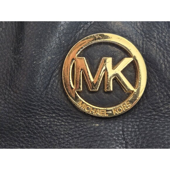 Michael Kors Womens Bag  Tote Shoulder Fulton Blue Pebbled Leather - Picture 3 of 9